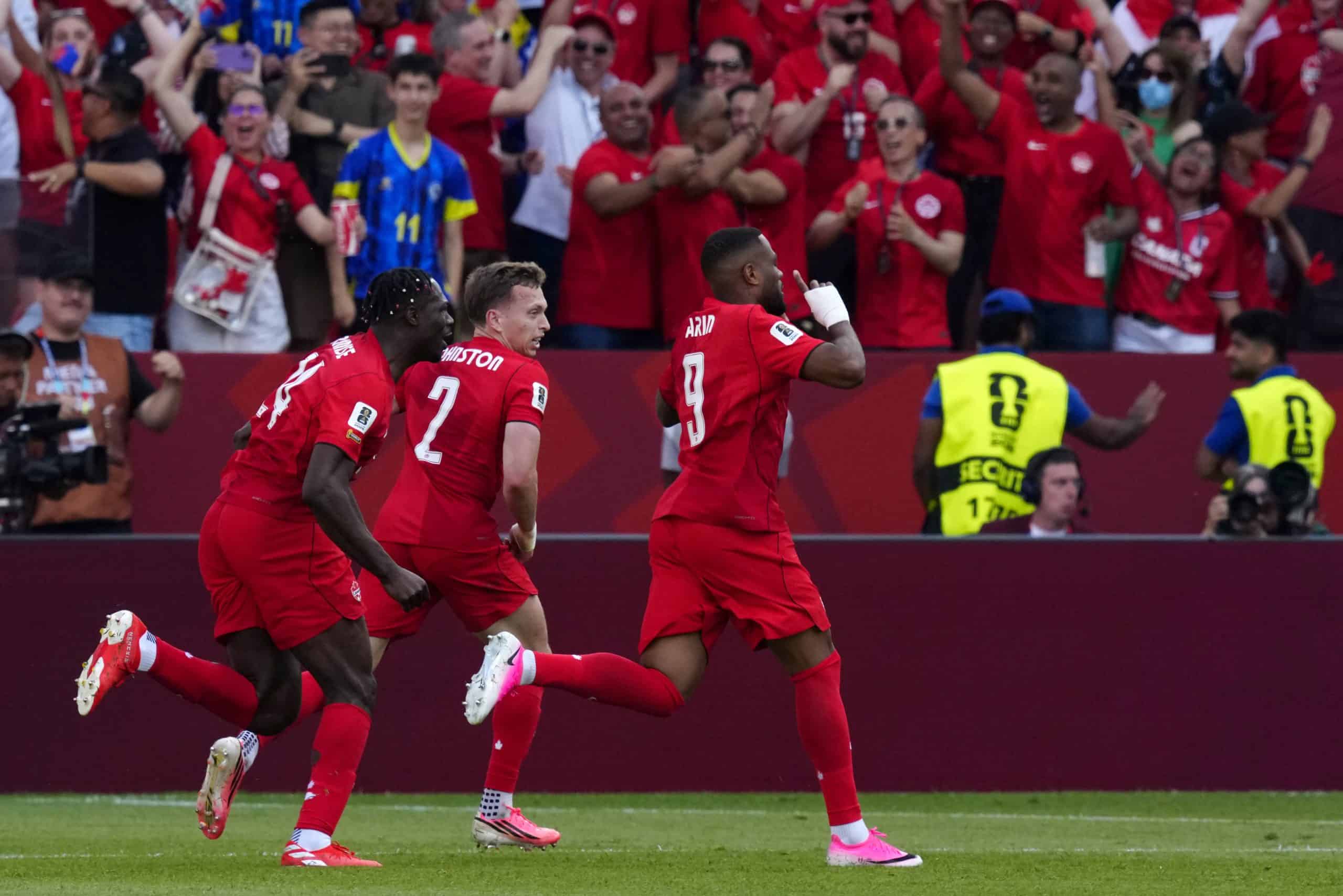 Brampton's Cyle Larin scores against Bosnia-Herzegovina in Canada's World Cup opener